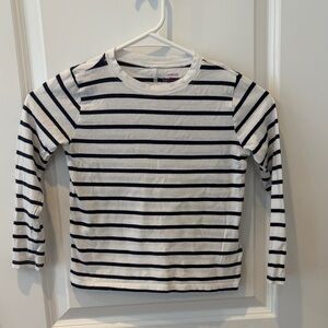 Crewcuts Navy and White Striped Long Sleeve Tee